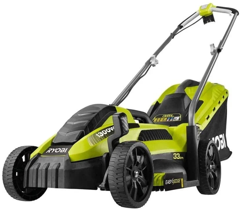 Tondeuse Électrique RYOBI RLM13E33S 1300W, Coupe 33Cm, Tondeuse Avec Sac
